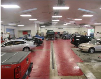 A view of Turk's body shop